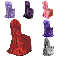 modern satin fabric chair cover big size long back europe style seat chair covers for restaurant hotel wedding party banquet