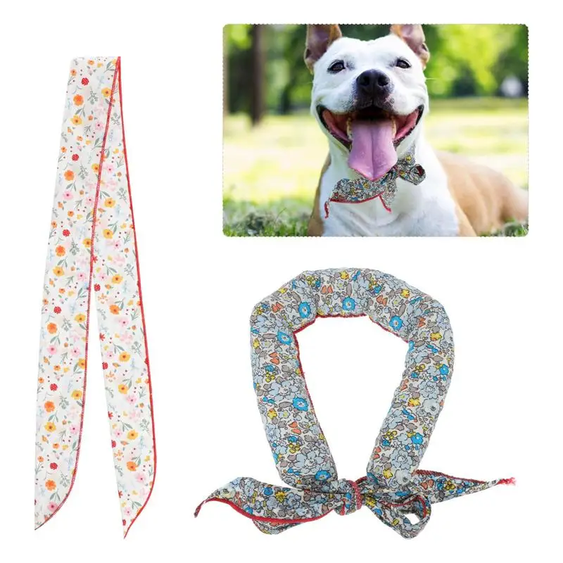 

2Pcs Dog Cooling Scarves Safe Fine Novel Washable Neck Wraps Gift Dog Bandanas Pet Supplies