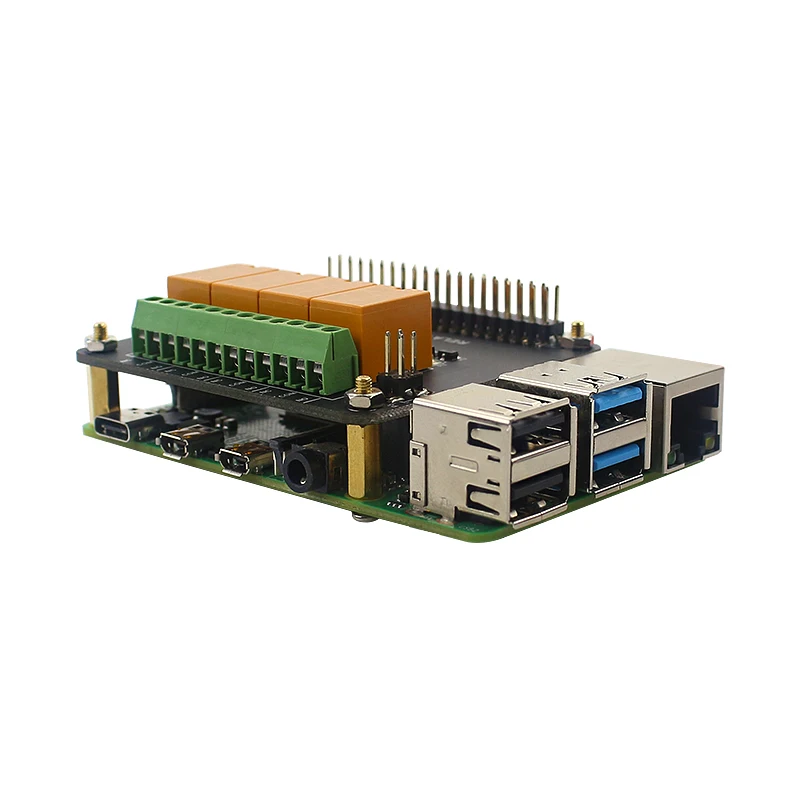Плата-удлинитель Raspberry Pi 4B/3B +/3B 4-Канальный Релейный Модуль управления для