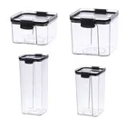 Прозрачный герметичный контейнер для хранения, кухонные контейнеры для пищевых продуктов, Квадратный Контейнер для хранения закусок, герметичный контейнер для кладовой, домашний контейнер для хранения