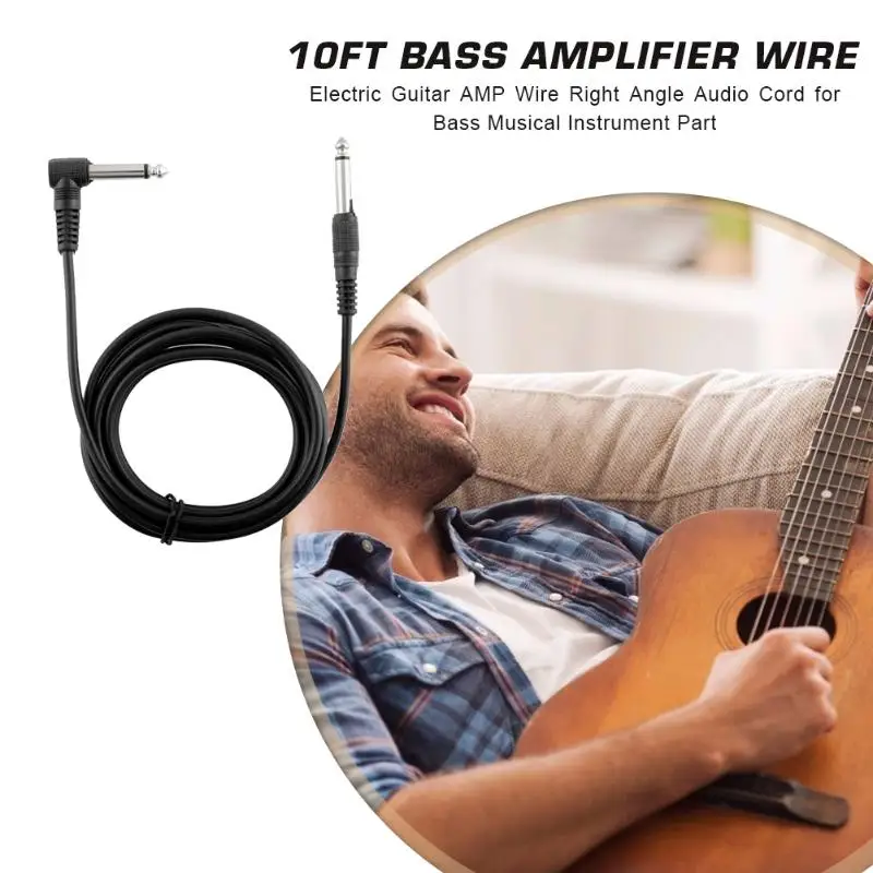 3m elektrische gitarre verstärker kabel 10ft bass rechtwinklig stereo audio amp kabel draht musical instrument teile zubehör free global shi