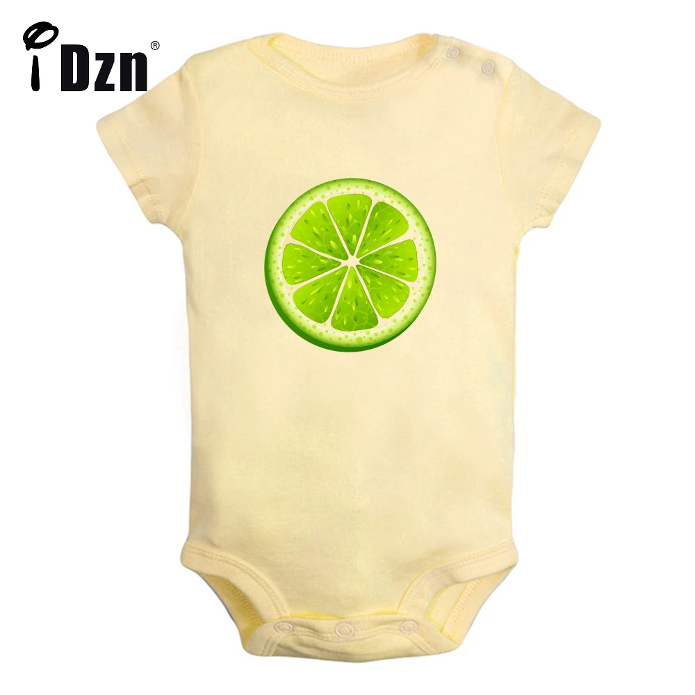 

Cute Baby Bodysuit Newborn Sour Fruit Green Lemon Lime Printed Clothing Baby Boy Rompers Cotton Baby Girl Short Sleeves Jumpsuit