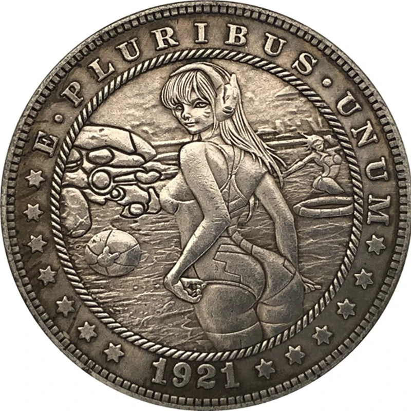 Милая девушка Америка Хобо никелевый креативный сувенир покрытие антикварная