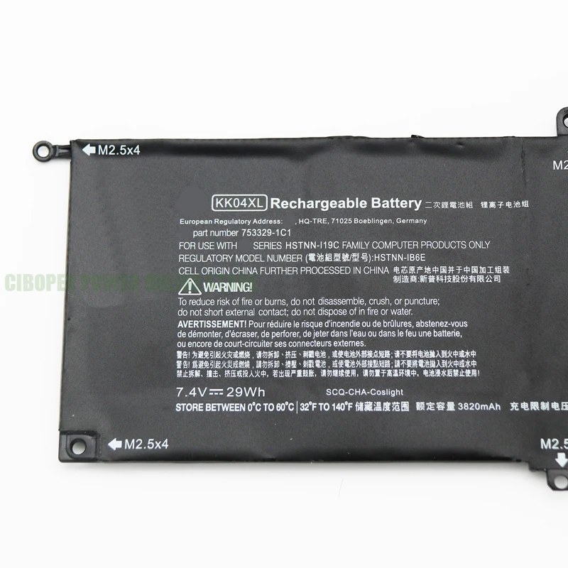 CP настоящая аккумуляторная батарея для ноутбука KK04XL 7 4 V/ 29WH/3820mAh планшета HSTNN-IB6E Pro