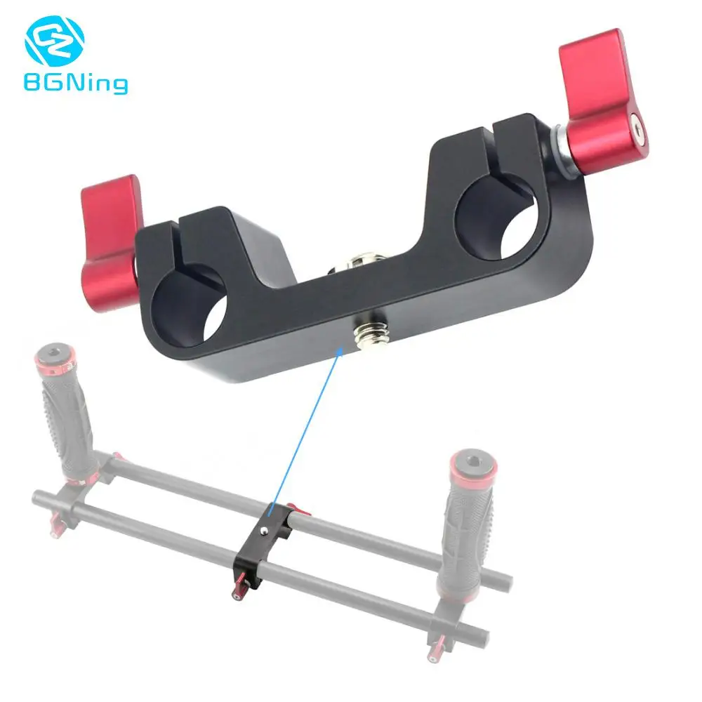 

1/4" DSLR Rod Clamp Mounting Adapter for 15mm Rail Rod System SLR 5D2 5D3 60D 600D Camera DV Video Film Photo Studio Accessories