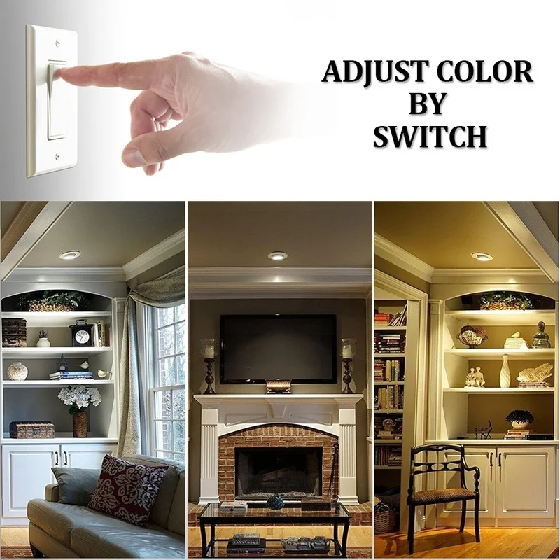 

220V 3 Color Dimmable Led Downlight Round Led Recessed Ceiling Panel Light Led Down Light Fixture Lamp Ceiling Lamp