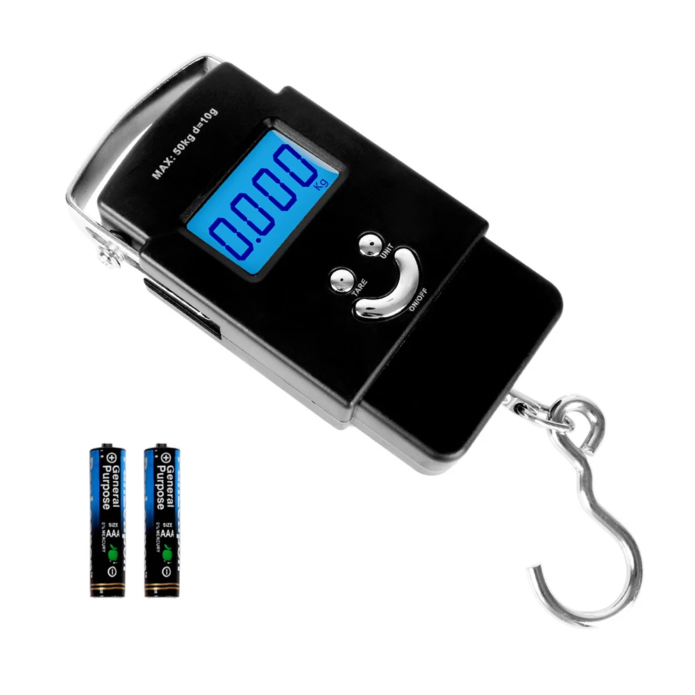 

Electronic Weighing Scale LCD Digital Display Steelyard Hanging Hook Scale Mini Digital Scales for Fishing