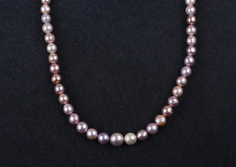

APDGG Natural Color Purple Round Edison Shape Loose Nuclear Freshwater Pearl String Strand women lady jewelry DIY