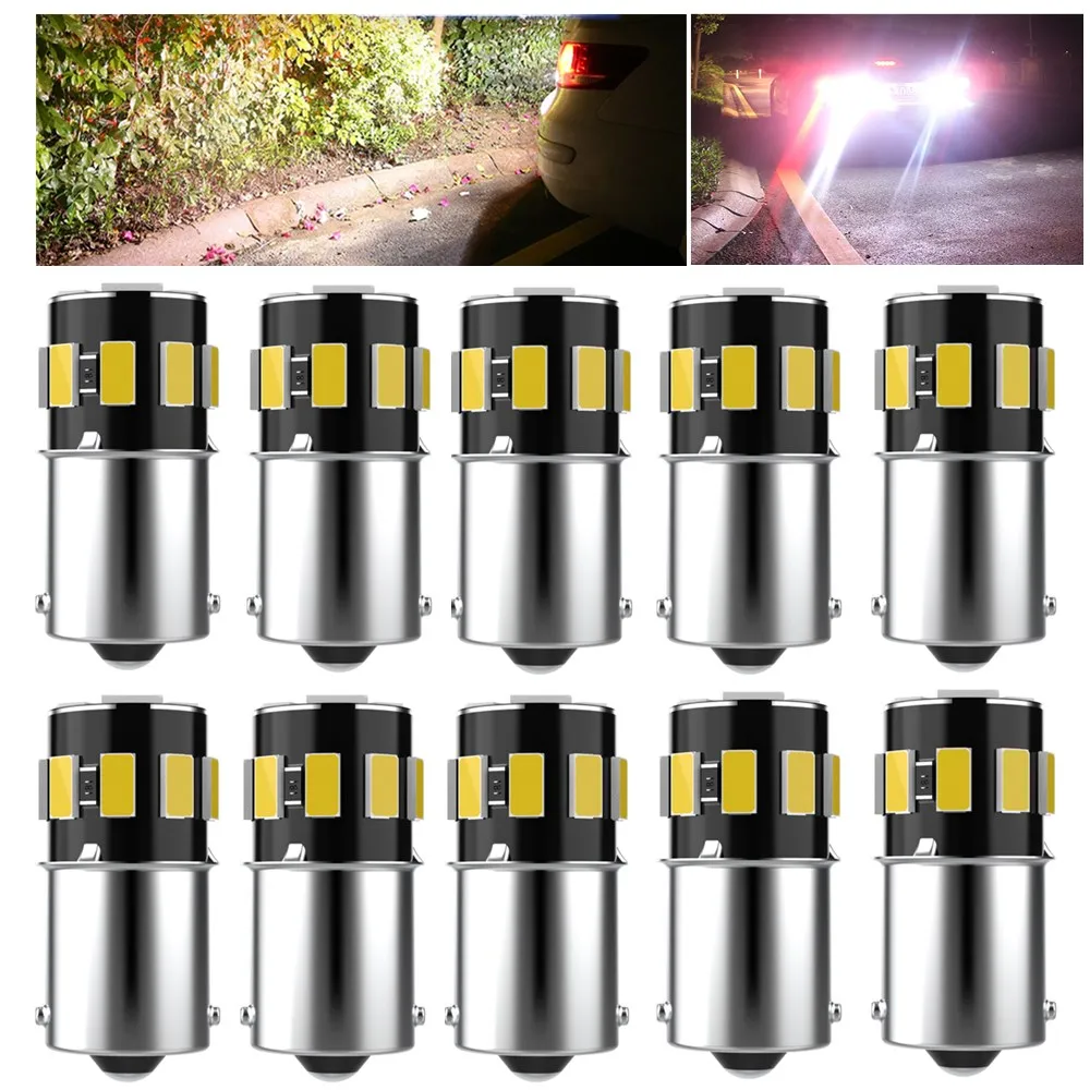 

10pcs New 1156 BA15s 7506 P21W R10W R5W LED Car Turn Signal Brake Light Tail Lamp Auto Rear Reverse Bulb Daytime Running Light