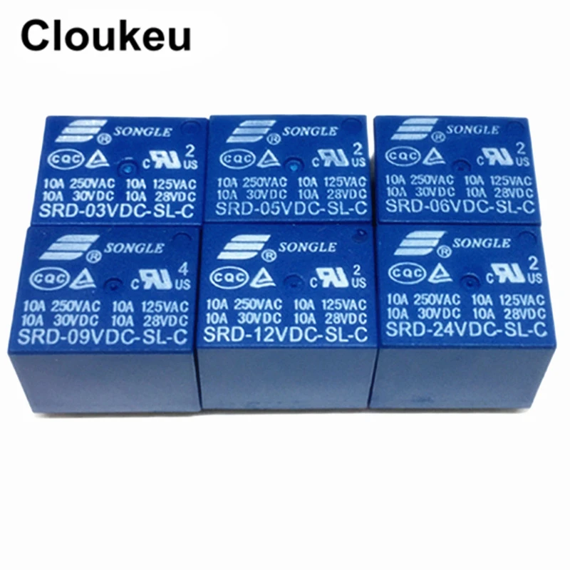 Реле DIP5 SRD- 03VDC 05VDC 06VDC 09VDC 12VDC 24VDC 48VDC -SL-C 3V 5V 6v 9В 12В 24В 48В 10A | Обустройство дома