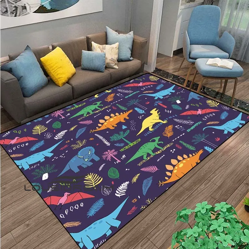 

Cute dinosaur 3D printing non-slip mats living room comfortable carpet mat soft floor carpet bedroom living room kitchen carpet