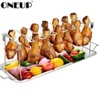 Складная стойка для жареных куриц ONEUP с поддоном, 2020 новая жаркая стойка для курицы, поднос для барбекю, сушилка для барбекю, посуда для барбекю