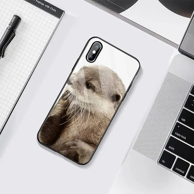 

Animal otter Phone Case Tempered glass For iphone 6 6S 7 8 plus X XS XR 11 12 mini PRO MAX