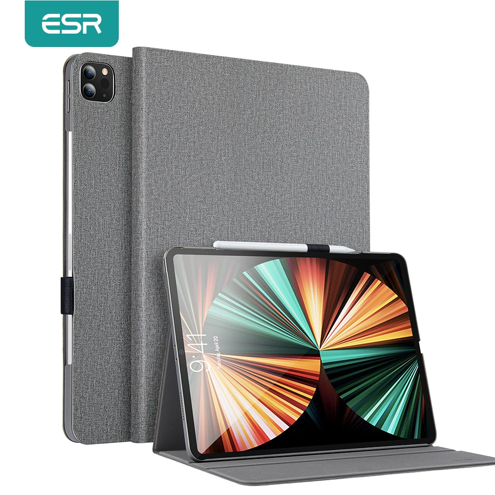 ESR для iPad Pro 12 9 дюймов 2021 3nd/5th Gen Оксфорд ткань раскладной стенд Smart Cover Чехол 11