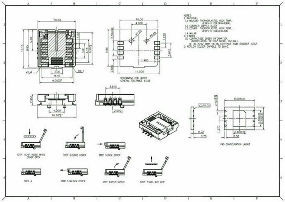 SMD SPI адаптер для ИС панели для WSON 8pin 6x8 мм чипы-вспышка 25x 24x DFN WSON8