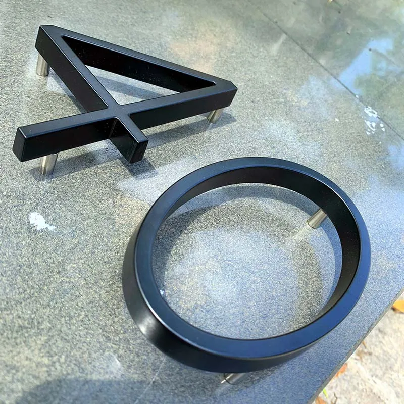 Черные плавающие цифры для дома дверная тарелка с буквами металлическая