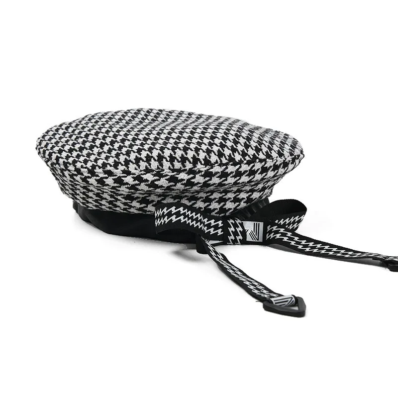 

Берет-бабочка женский, Свадебный, в клетку