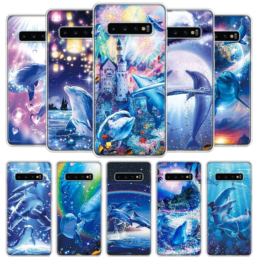 sea animal cute dolphin Phone Case For Samsung Galaxy A71 A51 A41 A31 A21S A11 A70 A50 A40 A30 A20E A10 A6 A7 A8 A9 Plus + Cas