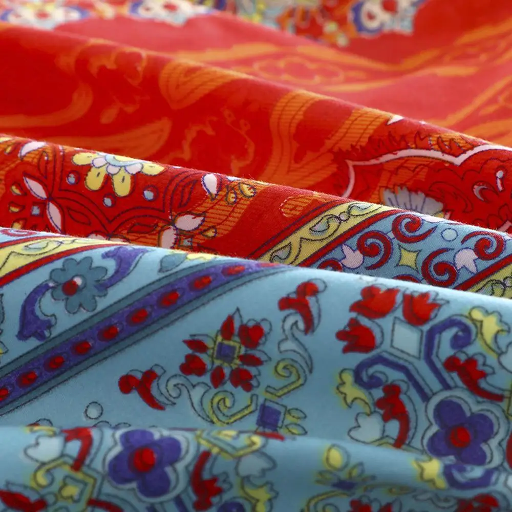 

Bohemian style bed linen set comforter bedding set Quilt duvets cover set Queen King Bedclothes Pillow case Home decor Textile