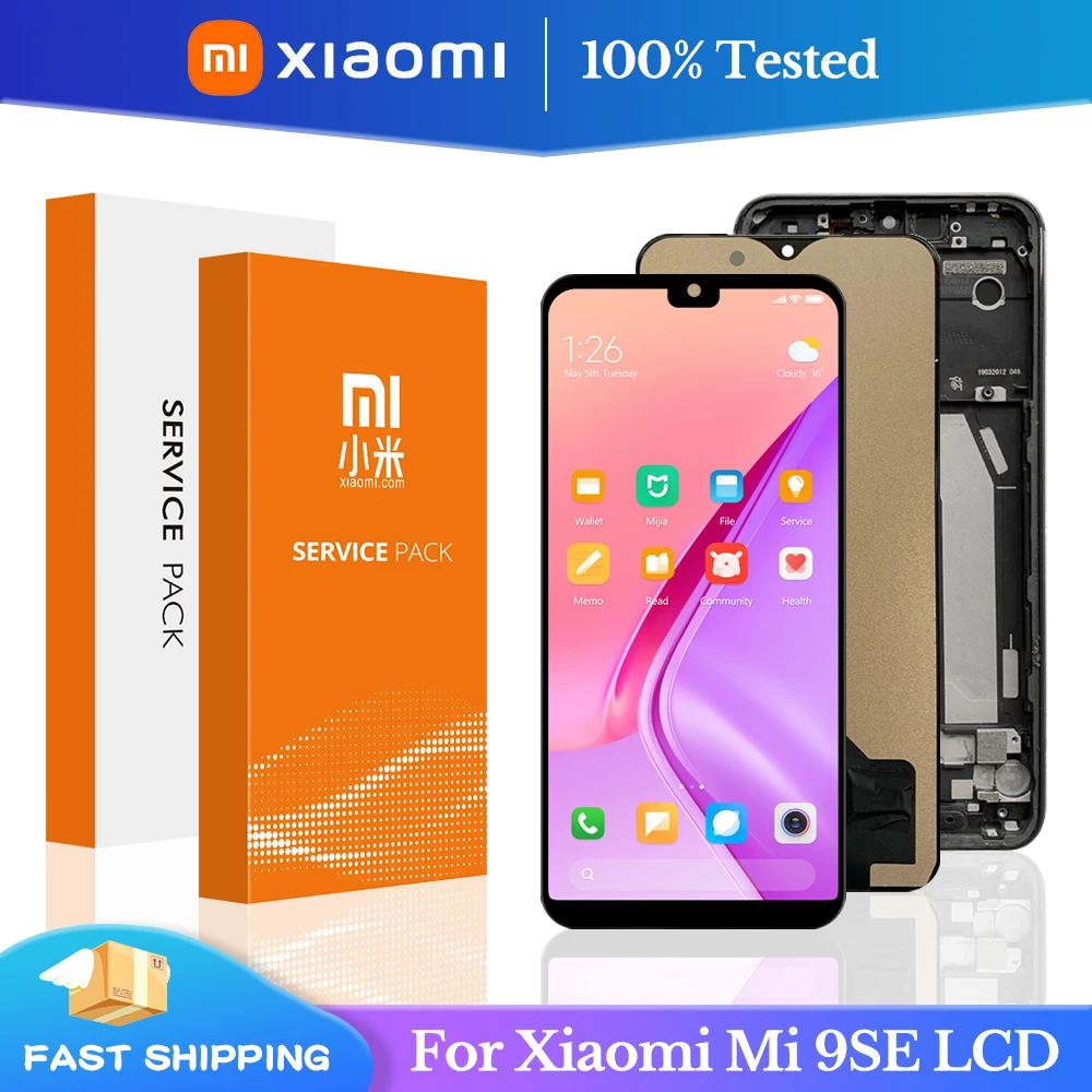 

100% протестированный 5,97 ''ЖК-дисплей для Xiaomi Mi 9 SE Mi9 Se, сенсорный экран с дигитайзером в сборе с рамкой для Xiaomi Mi 9se, ЖК-экран