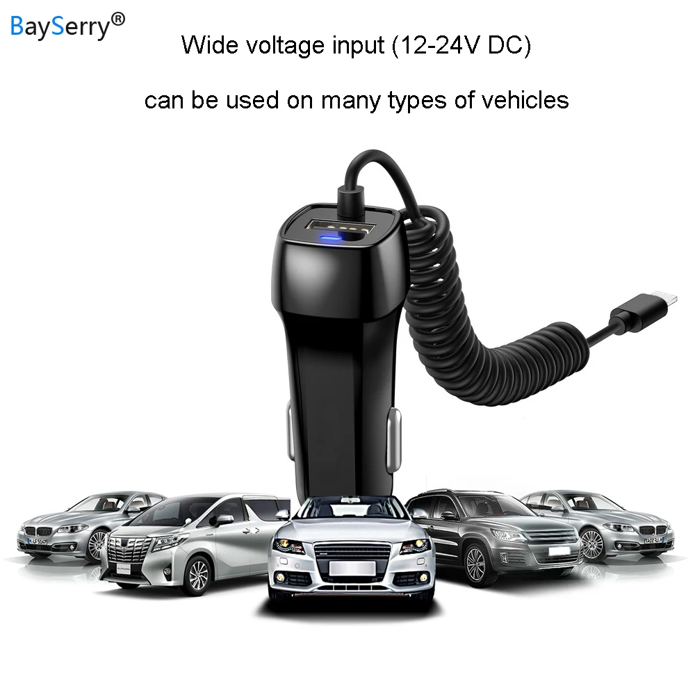 Автомобильное зарядное устройство USB Type C для Samsung S10 A20 A30 A40 A50 A60 A70 M30 Google Pixel 3A 2 Nokia 8