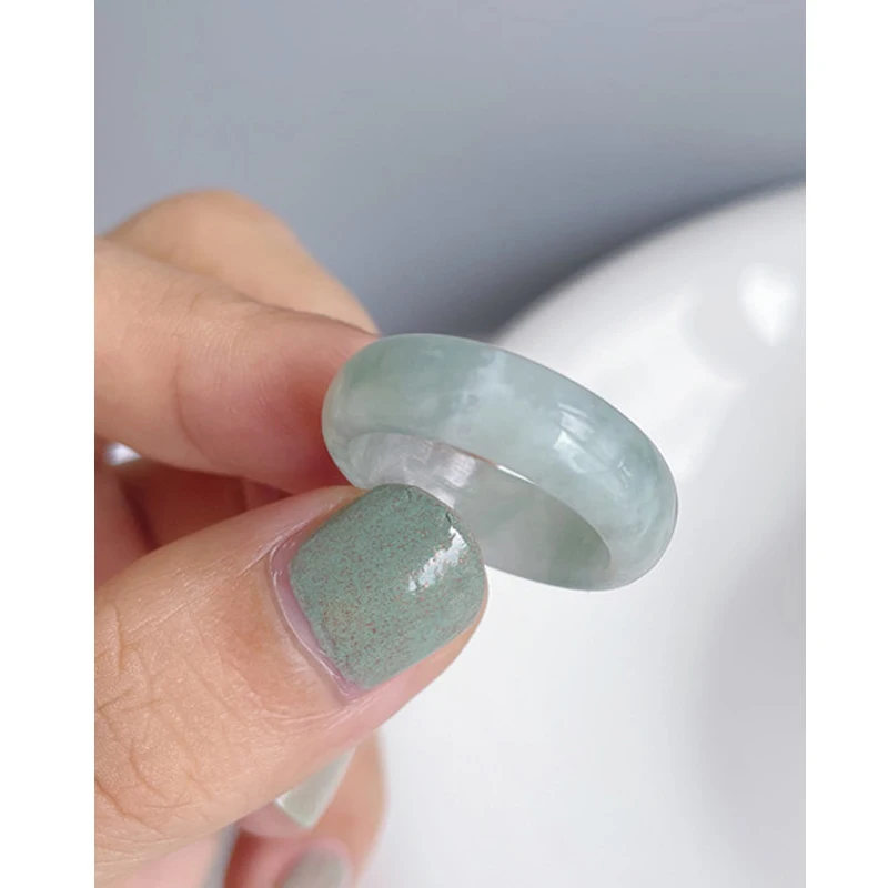 

MLKENLY Natural Jade Jade Personality Ring Korean S925 Silver Fashion Jewelry For Elegant Women's Birthday Gift