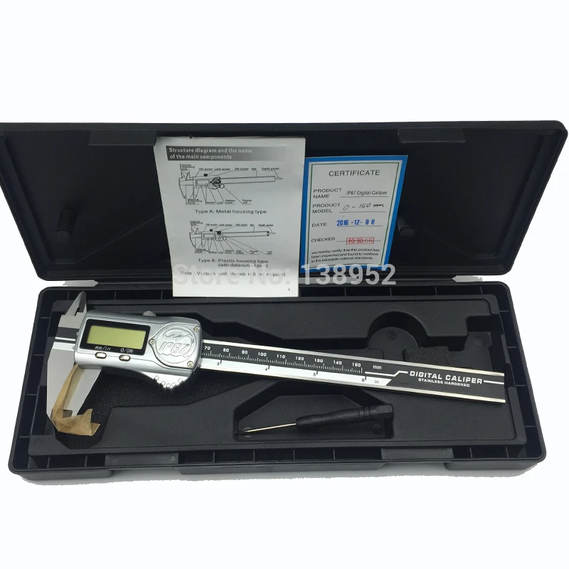 Industrial level electronic digital caliper 150mm 200mm 300mm IP67 Waterproof Oilproof with ABS/INC System Measurement Tools | Инструменты