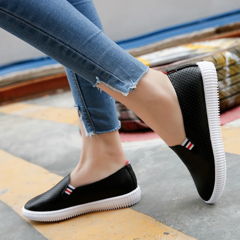 

KQPP47 Sneakers White Flats Loafers Slip On Shoes Low Heels Casual Shoes