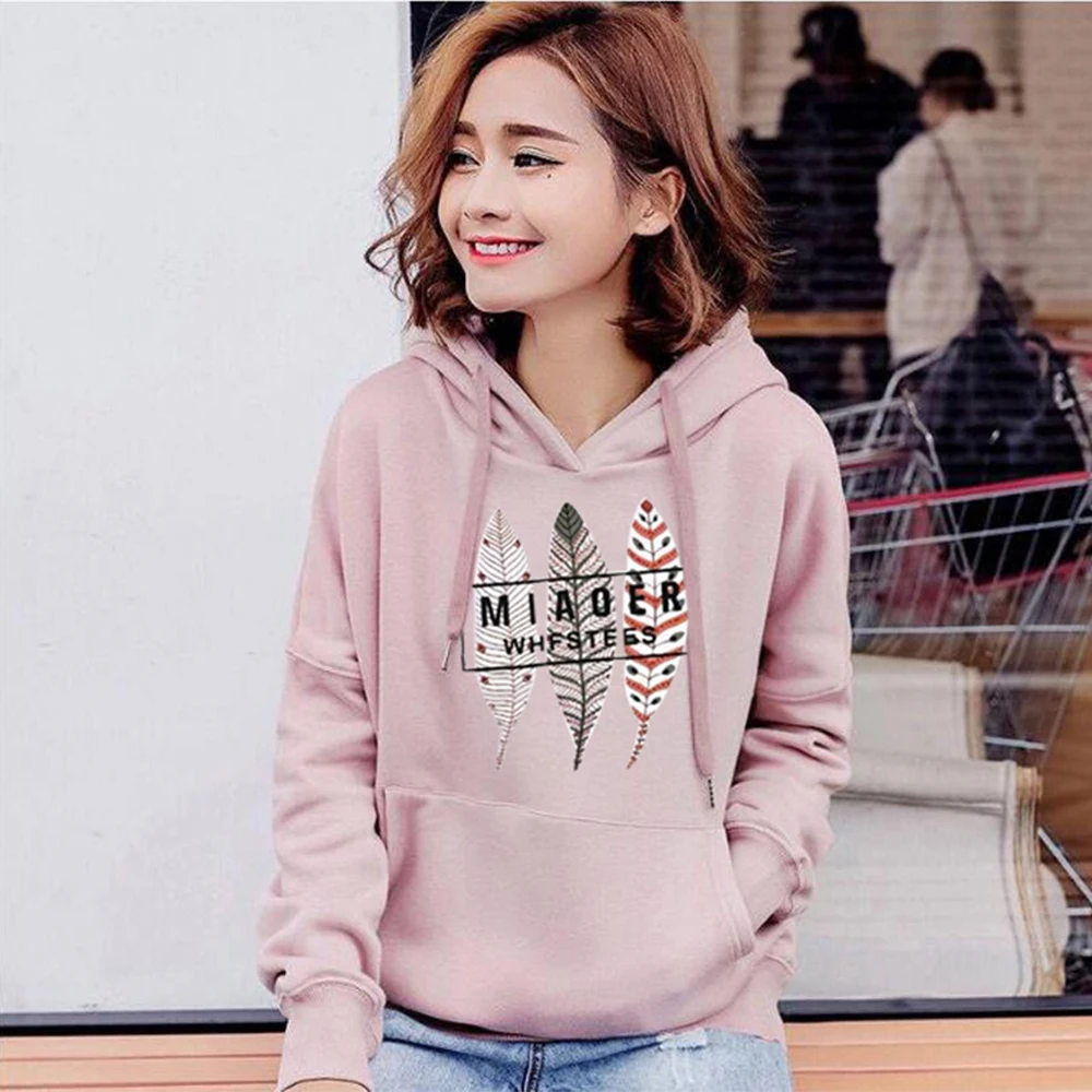 Осенне-весенние женские толстовки 2019 Повседневная Толстовка с рисунком