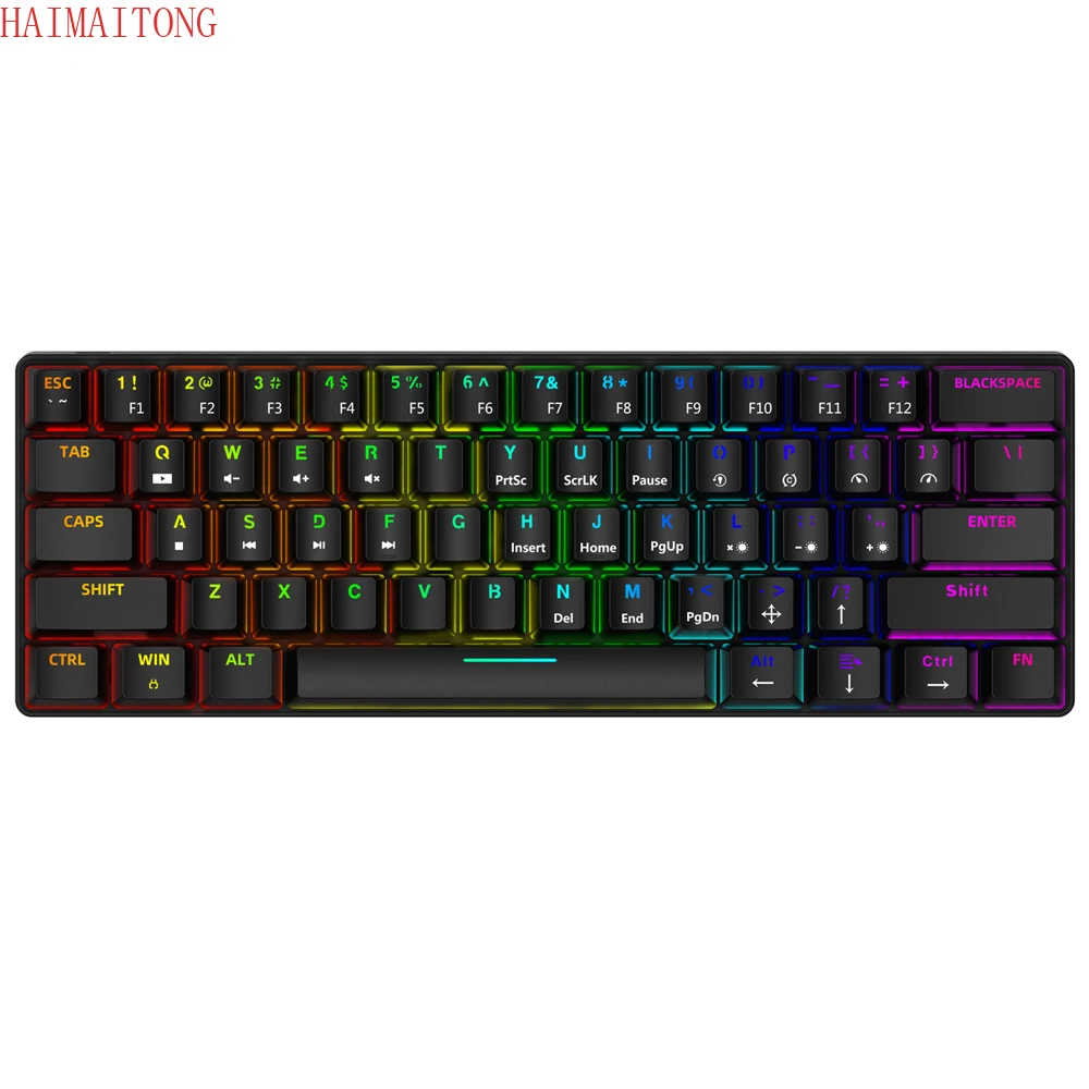 

Smart Duck XS61 60% mechanical keyboard rgb switch led software type c doubleshot keycap macro program blue red brown black