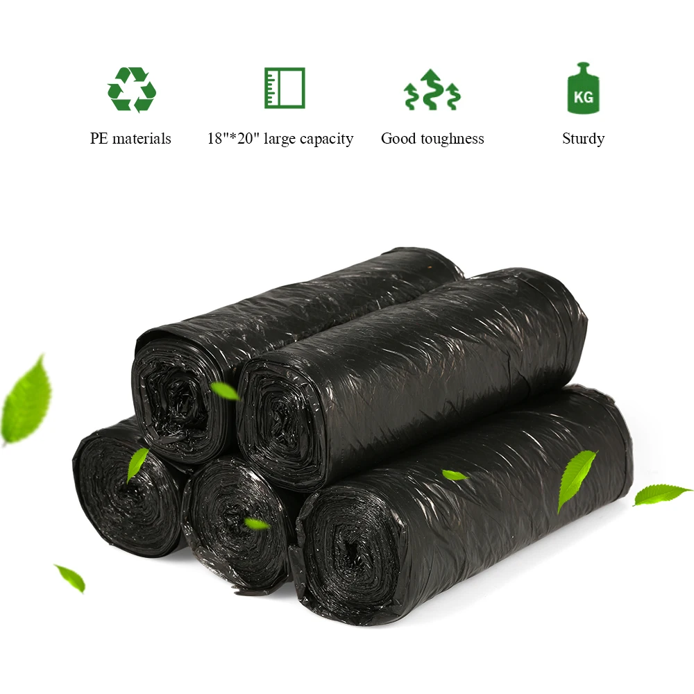 5 рулонов 100 шт пластиковые мешки для мусора мусорные экологически чистые кухни
