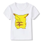 Футболка с коротким рукавом и мультипликационным принтом Пикачу, Детская Повседневная футболка в стиле Харадзюку, летняя новая одежда для маленьких девочек с покемоном и аниме