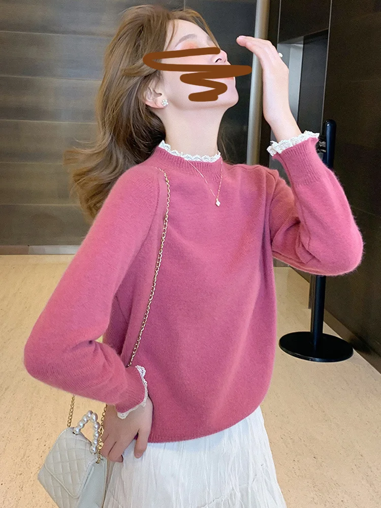 

Свитер женский осенний трикотажный, теплый, однотонный