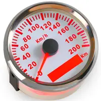 Free Shipping 1pc Red Backlight Auto Gps Speedometers 85mm 0-200Km/h Boat Speed Mileometers Device 9-32vdc for Car Truck Vessel