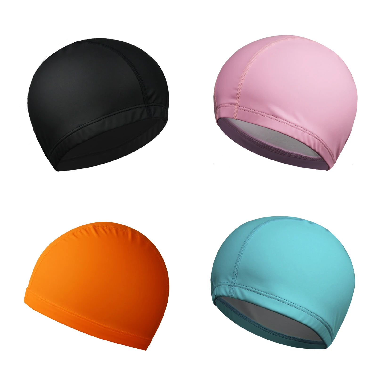 

Swim Cap PU Fabric Silicone Lycra Swimming Caps Adult Youth Women Men Swim Accessories