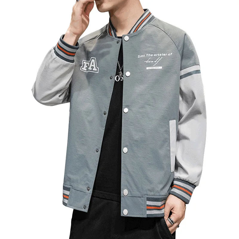 

Casual Baseball Jacket Men Spring Autumn Korean Style Fashion Tide Handsome All-Match Stand-Up Collar Slim Fit Coat Top Quality