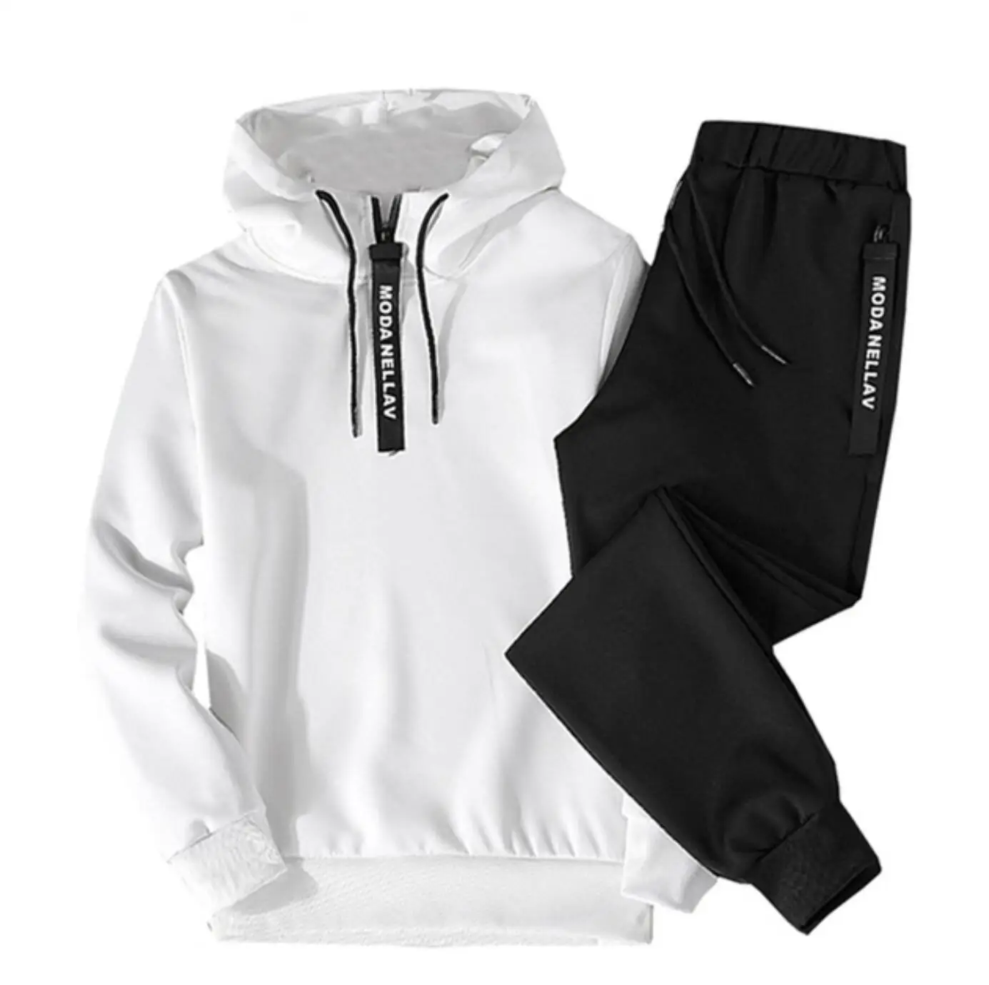 

Patchwork Men's Sportswear Sets 2021 Autumn Winter Hooded Thick Male Casual Tracksuit Men 2 Piece Sweatshirt + Sweatpants Set