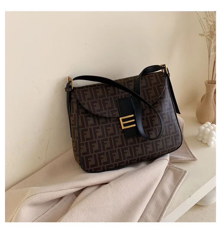 Deep coffee color Стиль, женские кожаные сумки, повседневные ПУ сумки на плечо, модные сумки, Индивидуальная сумка на плечо, сумка-мешок с одним плечом - Цвет: Deep coffee color