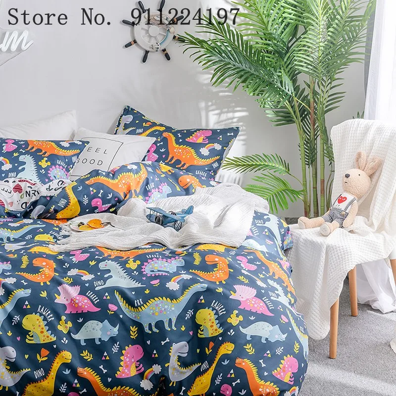 Роскошный чехол с принтом динозавры для дома 2/3 предмета удобная пододеяльник