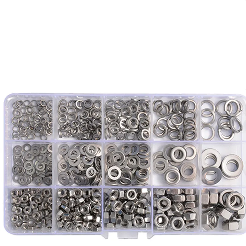 

304 stainless steel spring pad flat pad nut set