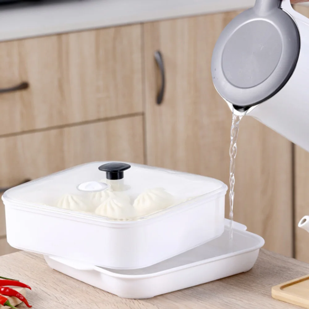 

Microwave Oven Steamer Cook Container with Lid Plastic Steamer for dumplings Bread Fish Vegetable Utensils for kitchen