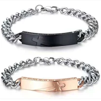 creative new simple stainless steel cross bracelet for men and women bracelet for lovers gift to loved ones