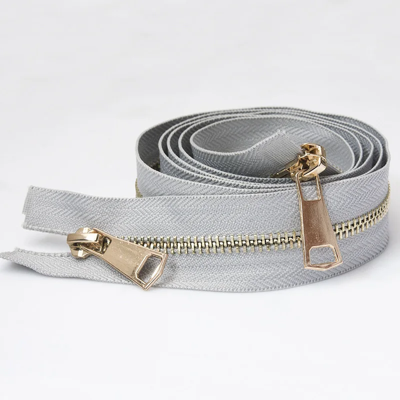 1 шт. Lightgold Open-end Металлические молнии 120 см 5# A Coudre двойные Ползунки молния для шитья пуховика пальто молнии аксессуары A3-11 - Цвет: lightgreygold