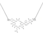 Ожерелье с молекулой окситоцина, подвеска с научной тематикой с молекулярной связью любви, звеньевая цепочка 50 см, Ювелирное Украшение для годовщины выпуска