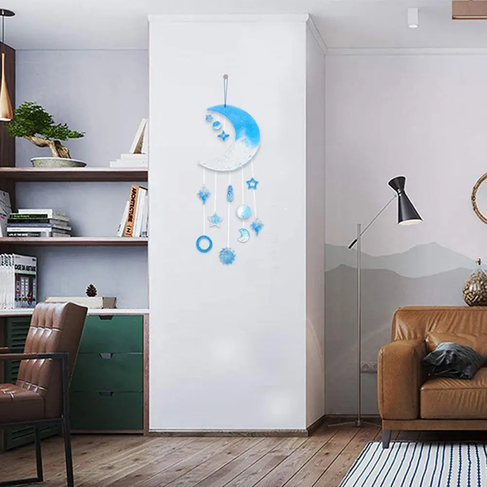 

Moon Shape Silicone Mold Wind Chime Resin Crafts DIY Decor Ceramic Molds Pendant Resin Home Mould Clay Crystal Molds Epoxy M0A8