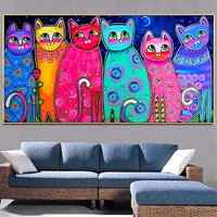 colorful cats canvas art paintings posters and wall art prints pop canvas prints picture kids home decor cuadros