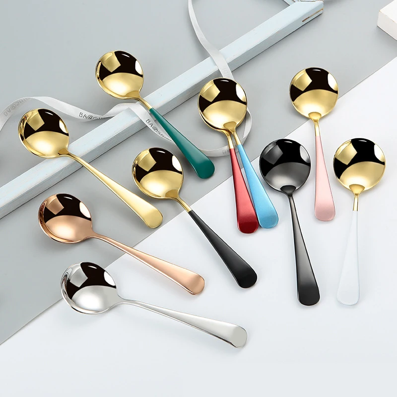 

1 шт. 304 кофейная ложка из нержавеющей стали милый стиль домашняя длинная ручка золотая десертная ложка для перемешивания кухонный инструме...