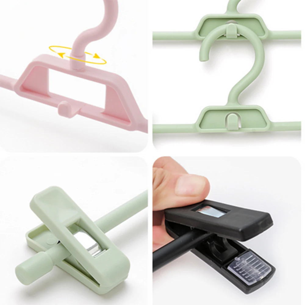 

10PCS Trousers rack household hangers without trace clips drying pants hangers multifunctional clothespins