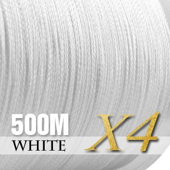 SIECHI PE плетеная леска, многофиламентная, 500 м, 8 нитей, корд, леска для ловли карпа, для морской воды, 20, 30, 40, 50, 60, 80 фунтов - Цвет: White-4 Strands