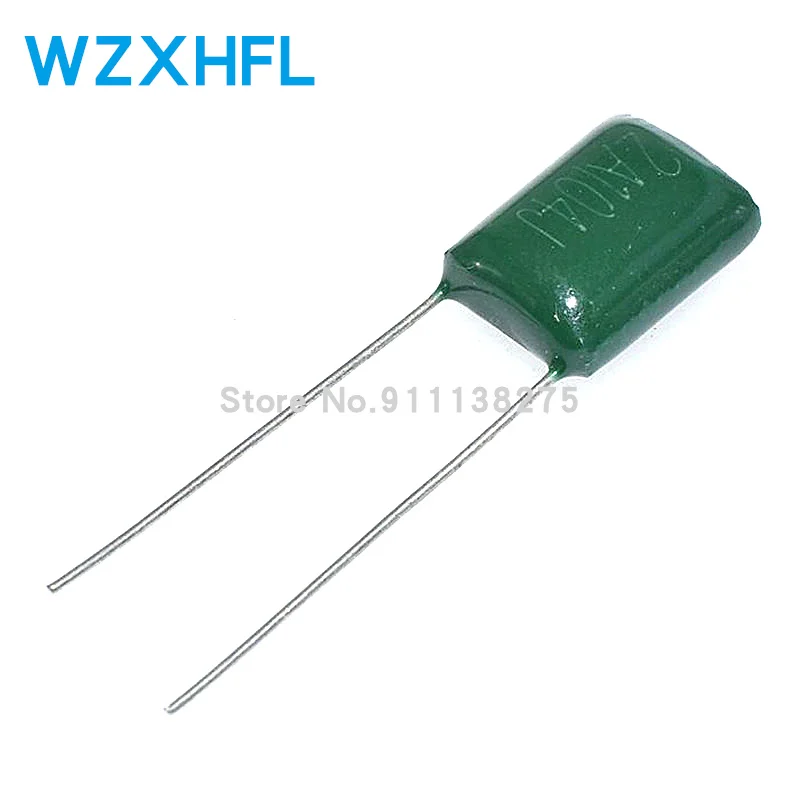 

50 шт., конденсатор из полиэстера ёмкостью 2A104J 100 нФ 100 в 5%